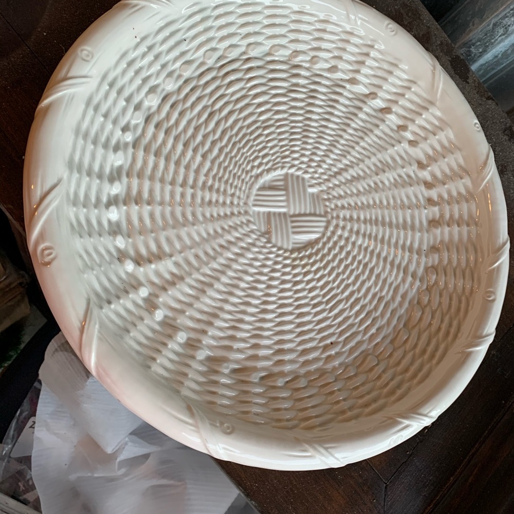Tiffany ceramic platter, dish, white, large